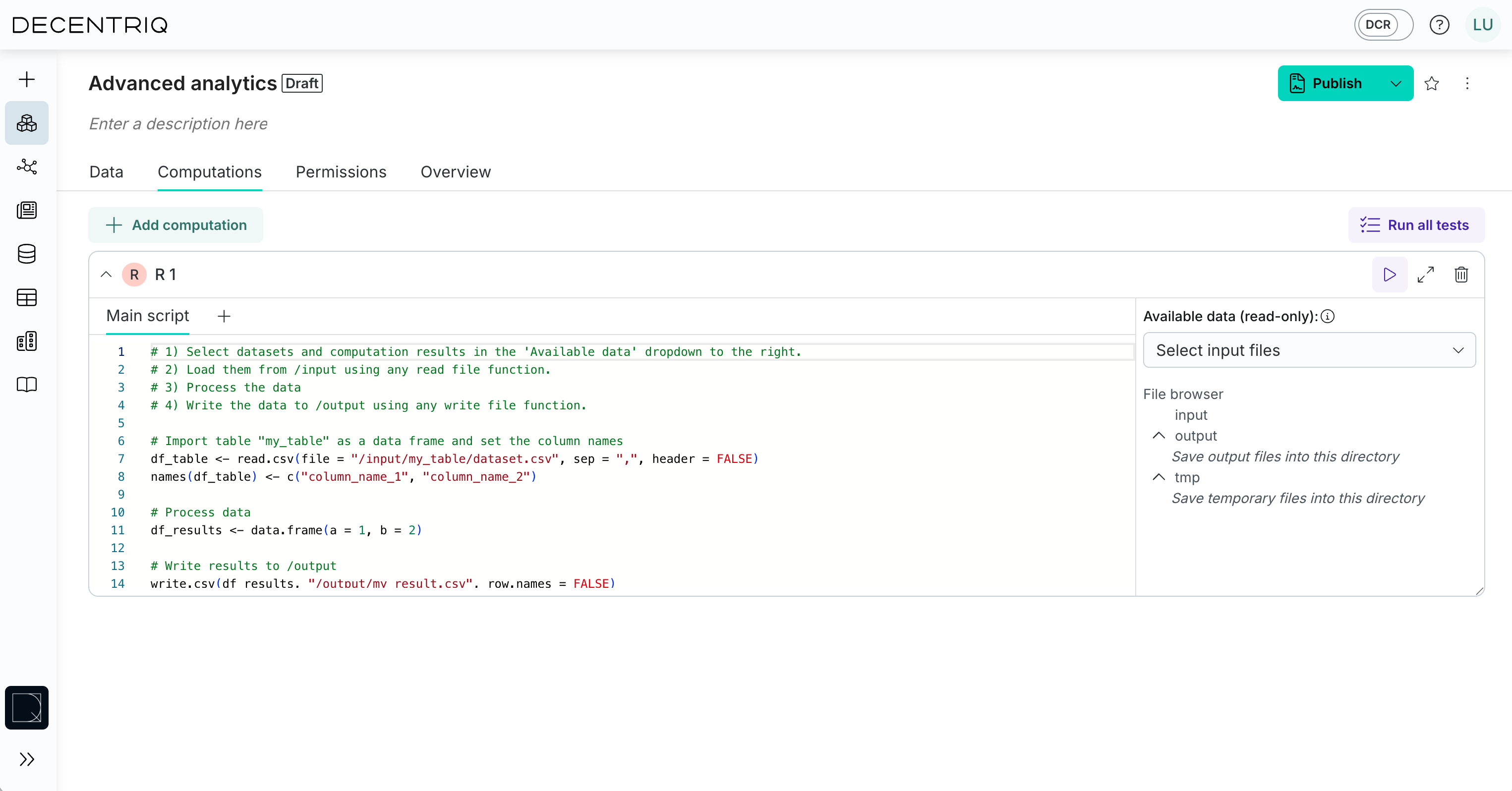 R computation example