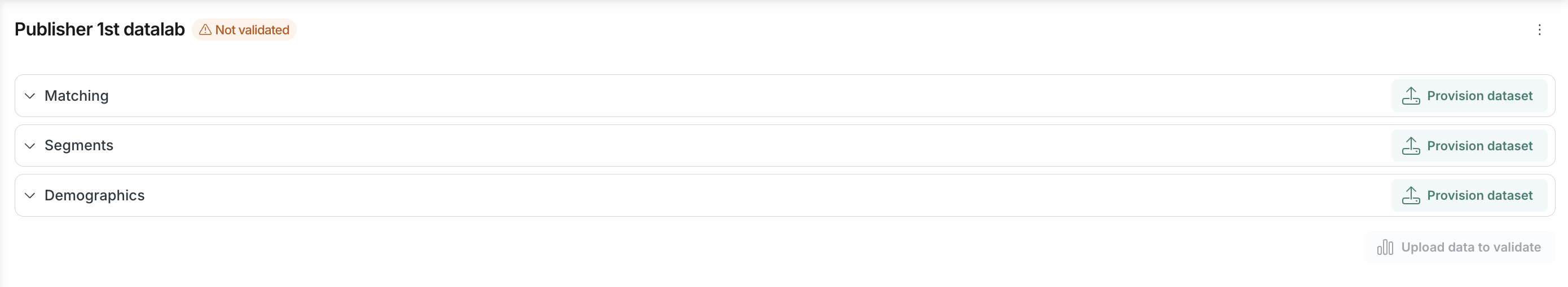 Provision dataset from stored datasets