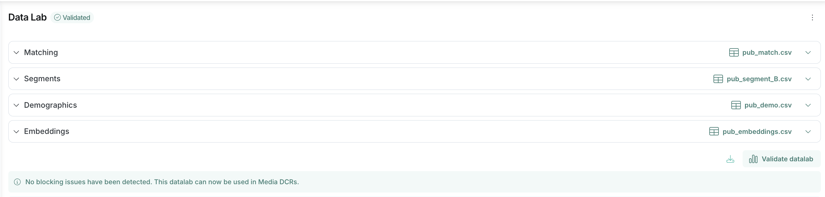 Datalab validation completed - Ready status